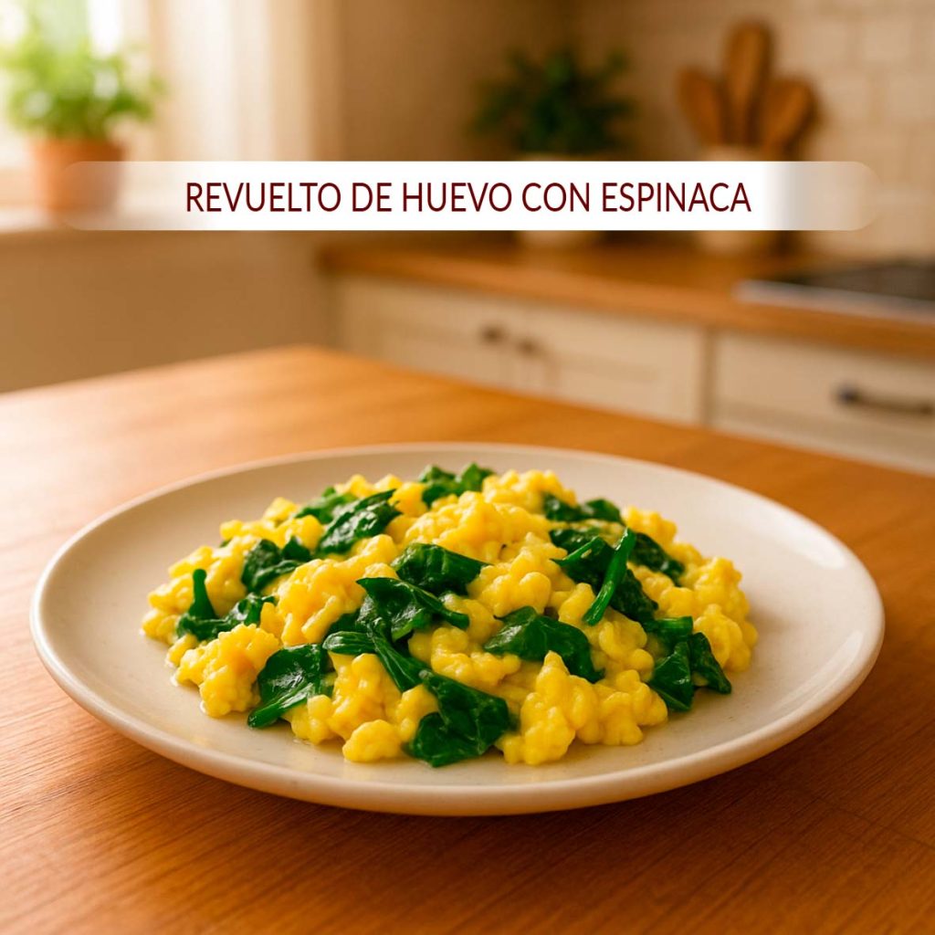 3. huevo revuelto con espinaca